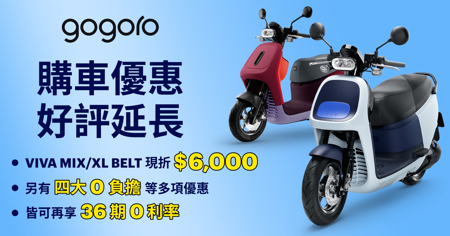 Gogoro 慶祝銷量倍增,推熱銷車款 6000 元現金折扣優惠