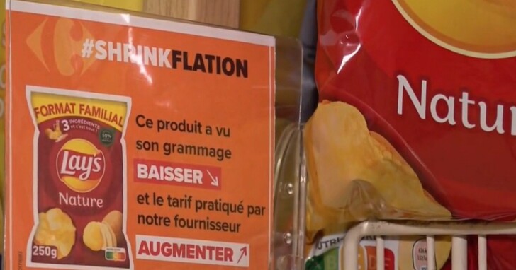 薯片數量變少了嗎？法國家樂福給「減量不降價」商品打上顯眼標籤，讓想要變相漲價的廠商無法偷著來