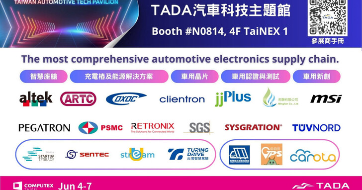 科技大廠群聚台灣先進車協（TADA）汽車科技主題館，COMPUTEX 2024 打造一站式智慧車用電子採購服務