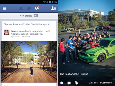 Facebook for Android 2.0 大改版，砍掉重練的快速體驗