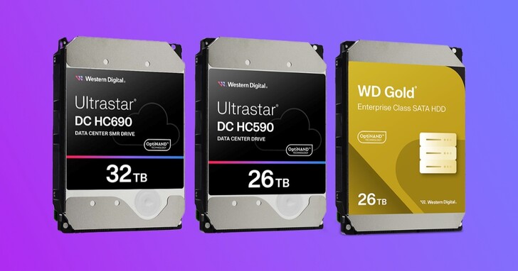 Western Digital 推出全球最高容量 32TB 11 碟片 UltraSMR HDD 和 26TB CMR HDD