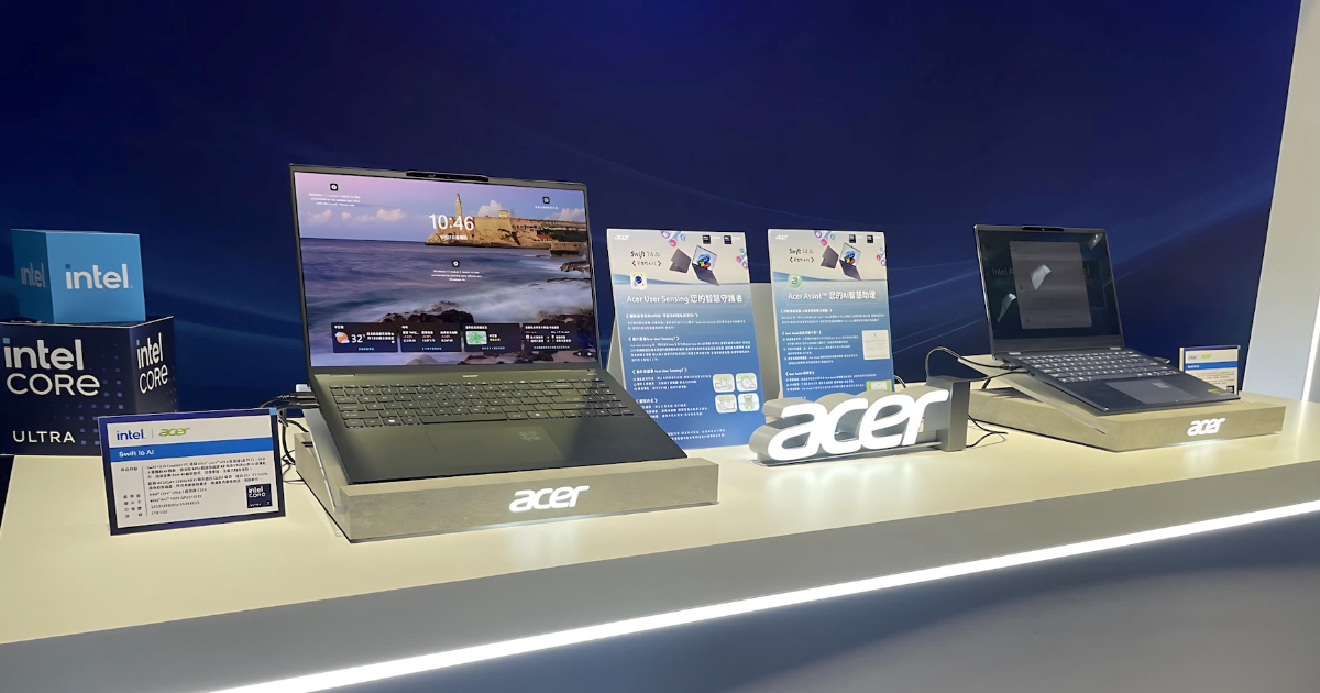 Acer 推出 Swift AI PC 系列6款新品,入門級 Swift Go 14 AI價格 37,900 元起
