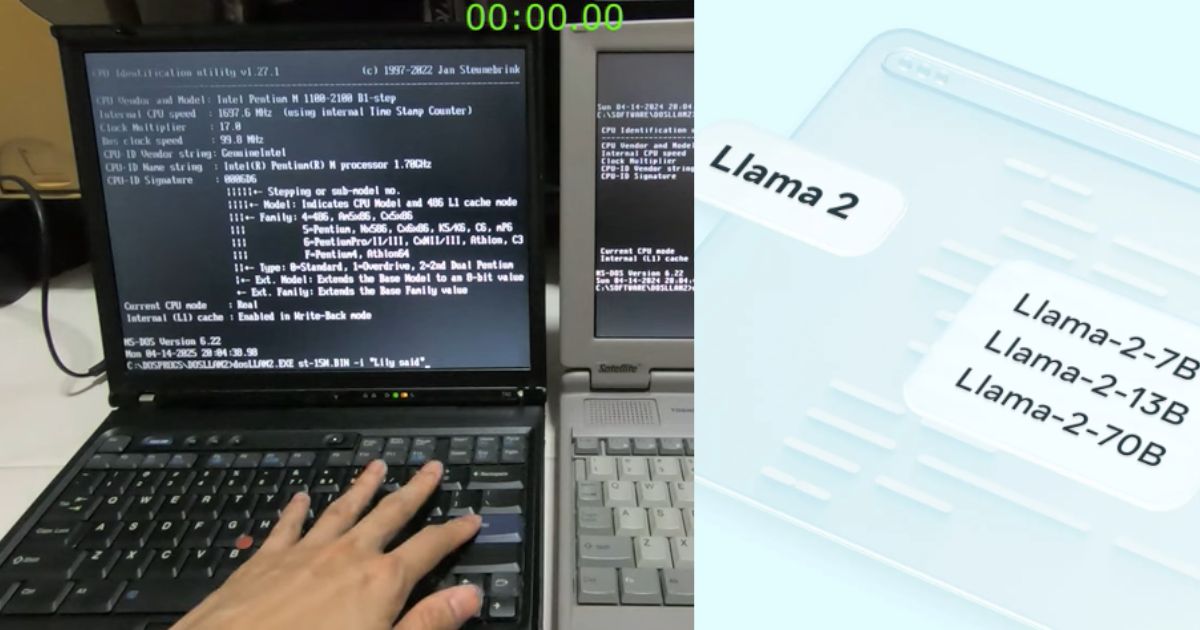 工程師在 Pentium 老電腦的 DOS 系統上,找到成功跑 AI 模型 Llama 2 的方法