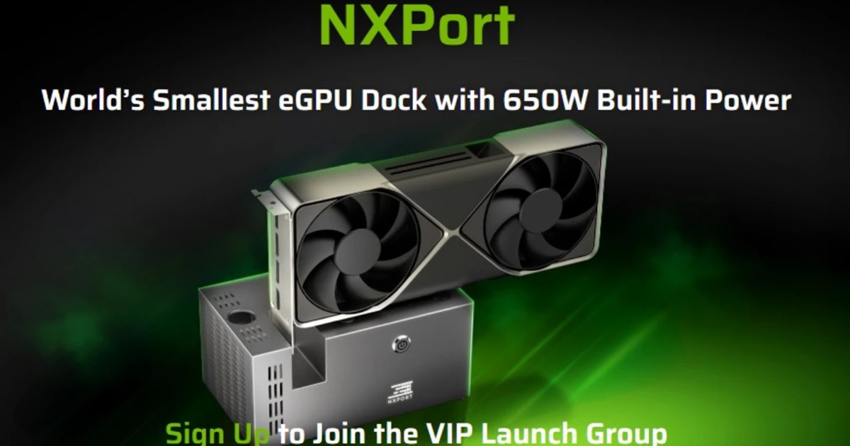 NXPort 推出全球最小 eGPU 顯卡擴充盒，內建 650W 電源支援 RTX 5080