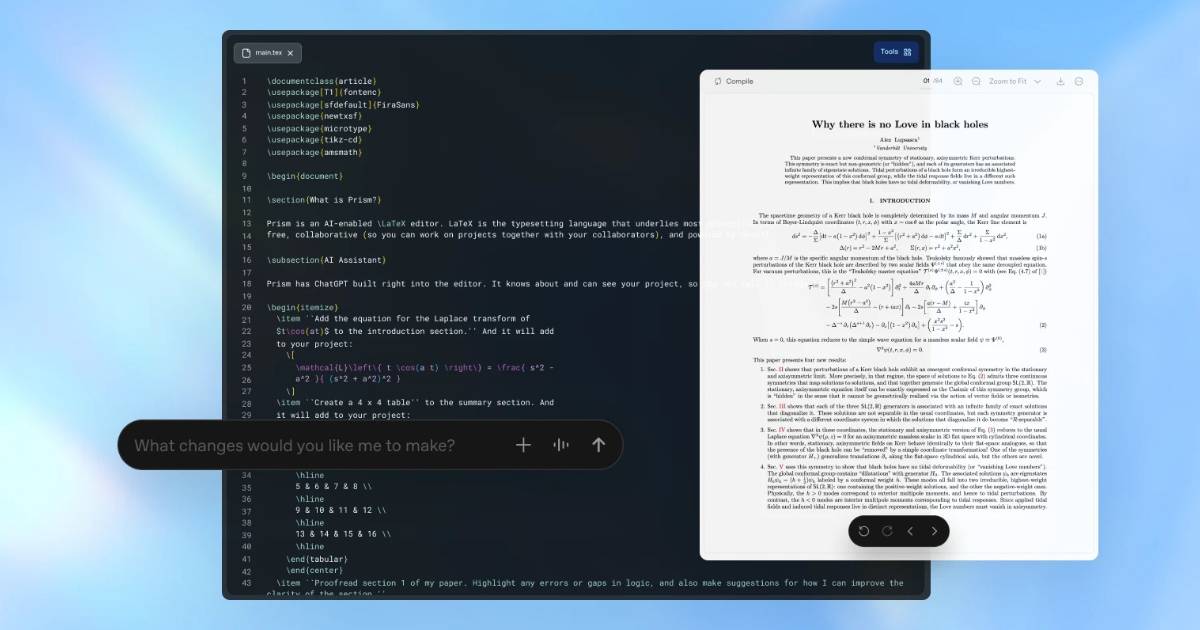 OpenAI 宣布推出 Prism：免費 AI 科學論文工作區，搭載 GPT-5.2 強勢登場