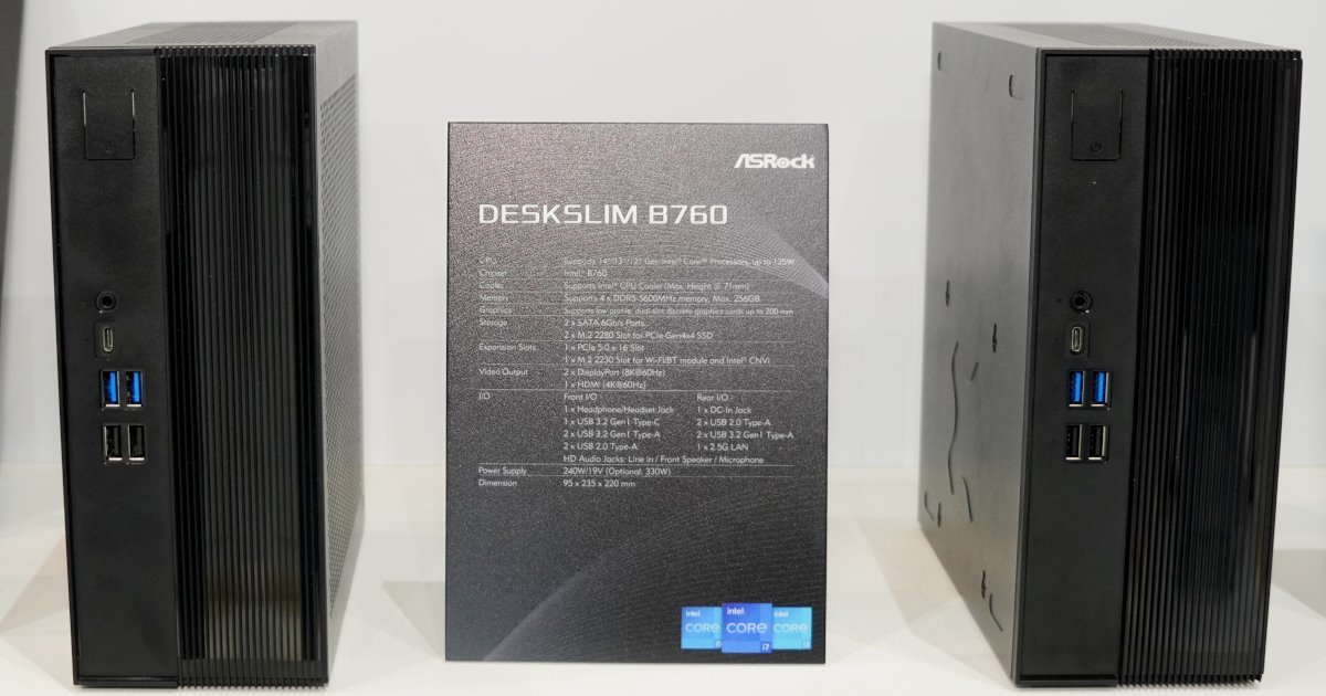 ASRock Deskslim迷你準系統雙平台通吃，能吞下雙槽Low Profile顯示卡