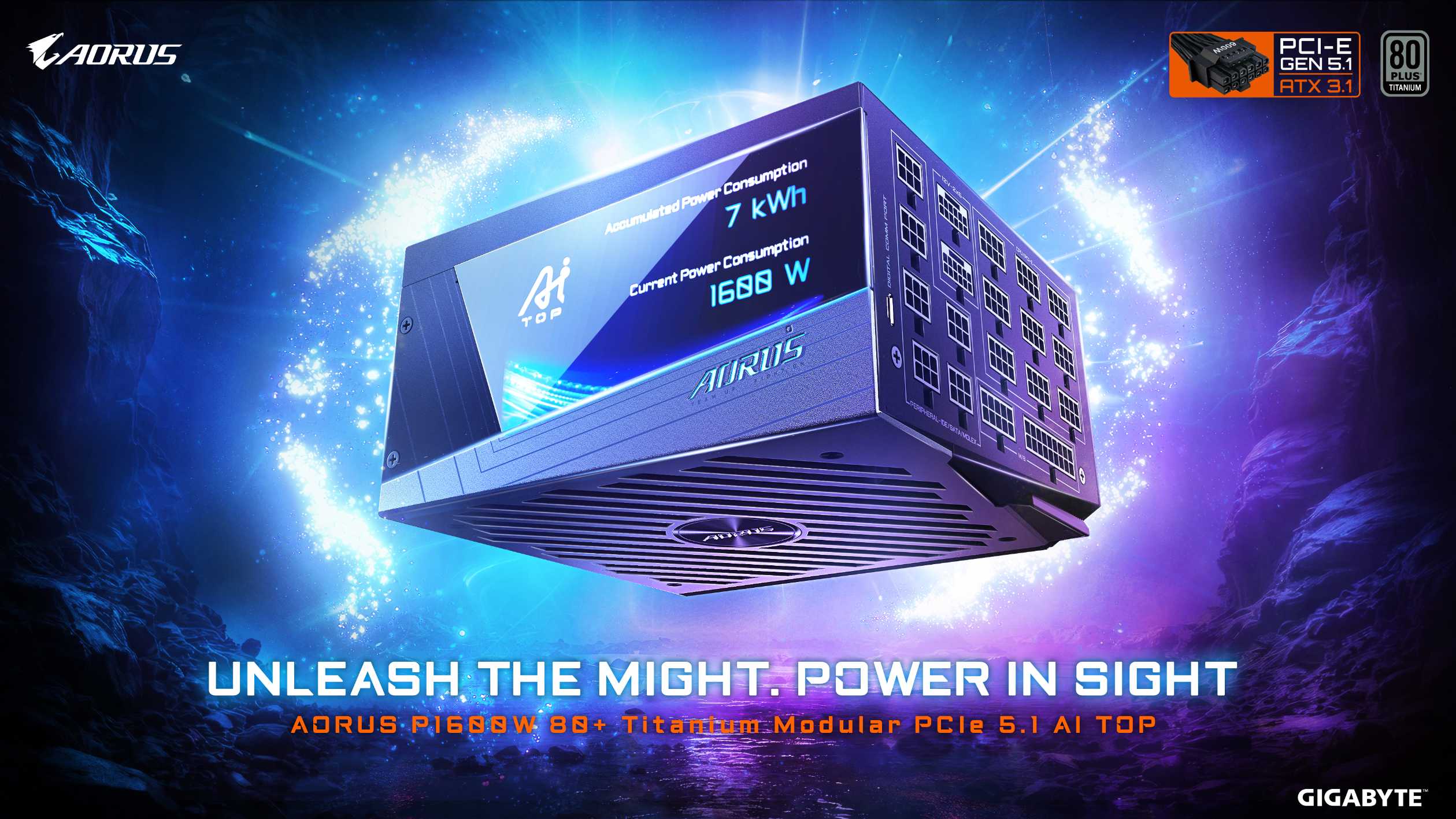 技嘉推出 AORUS P1600W 電源供應器 為頂級玩家主機與地端 AI 注入旗艦動力