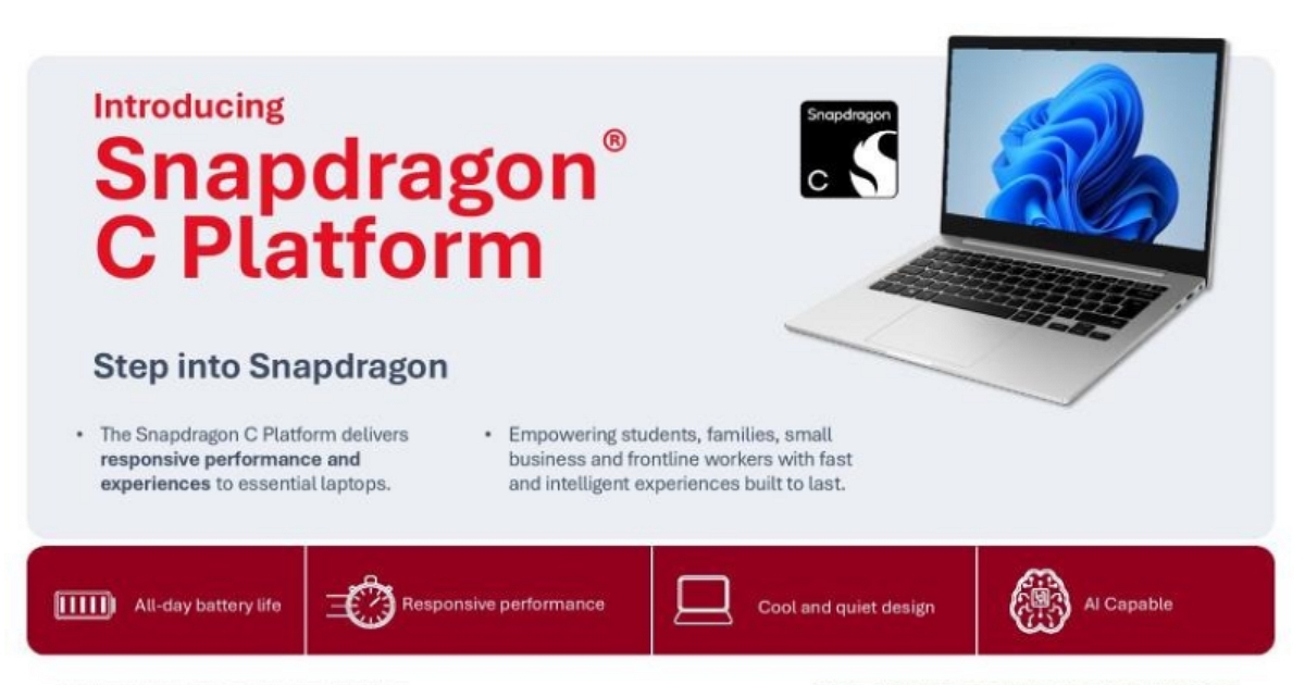 萬元筆電救星！高通 Snapdragon C 規格曝光：效能、續航雙雙碾壓 Intel
