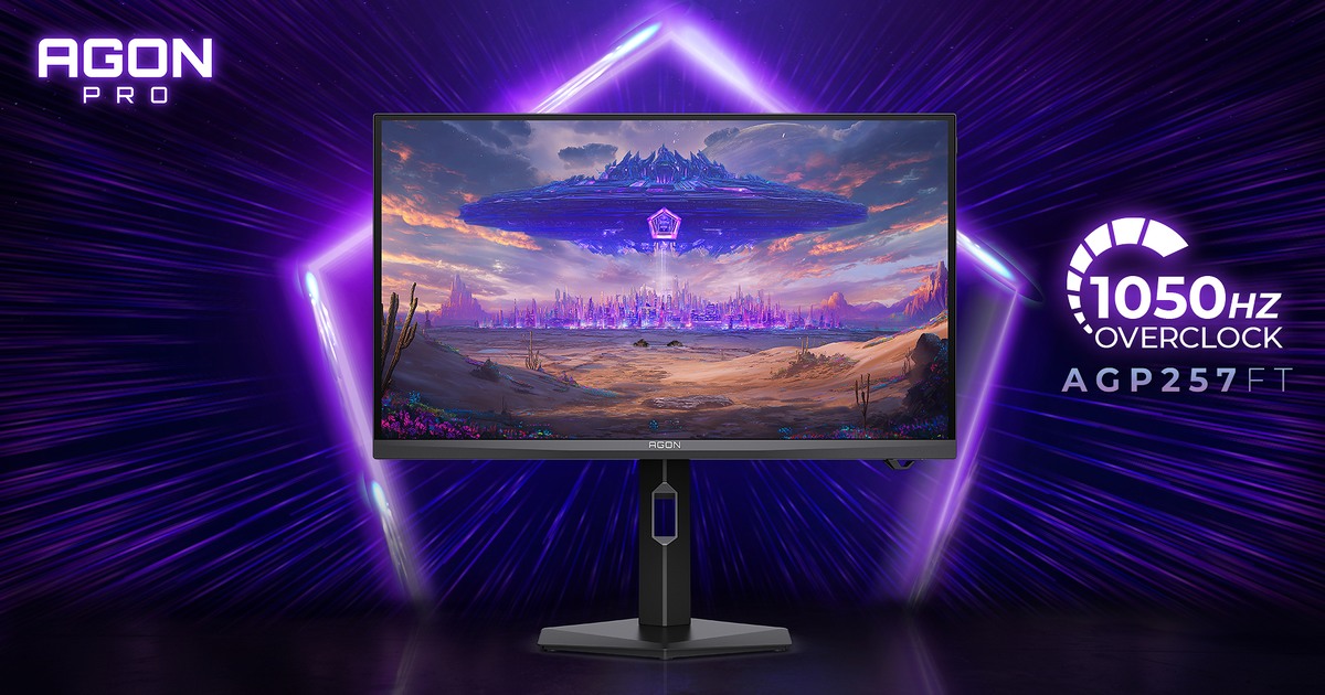 電競螢幕正式突破 1000Hz 更新率！AOC 發表 AGP257FT，原生 1000Hz、超頻直上 1050Hz