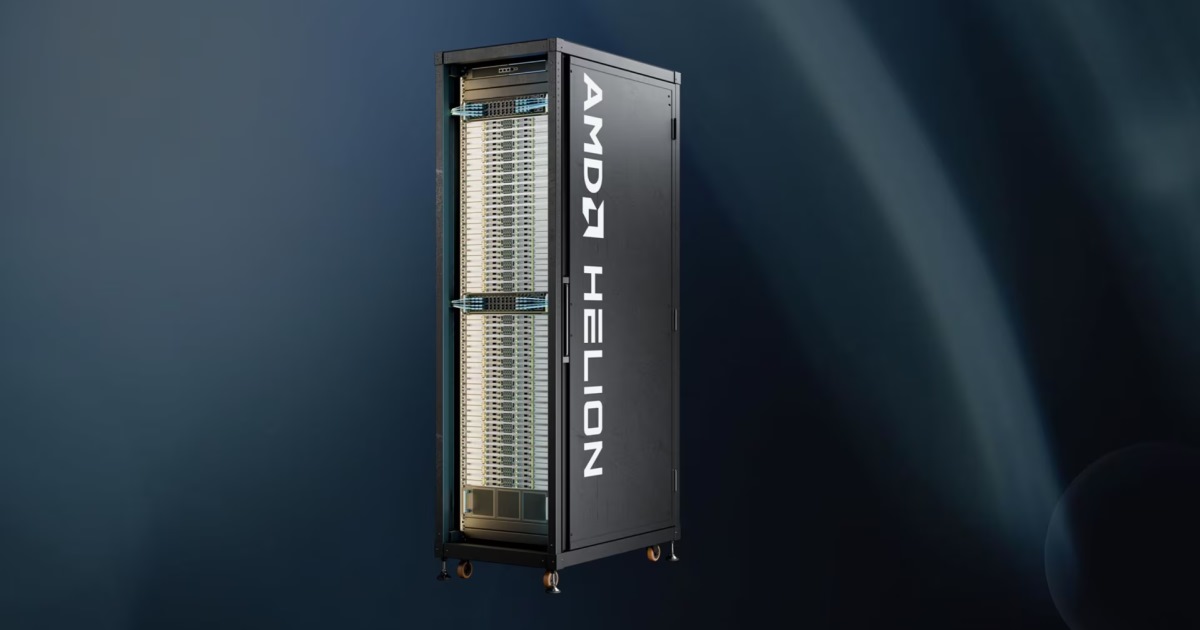 AMD發表最高可容納32,768組CPU核心的Helion機櫃，符合OCP規範強化代理式AI應用