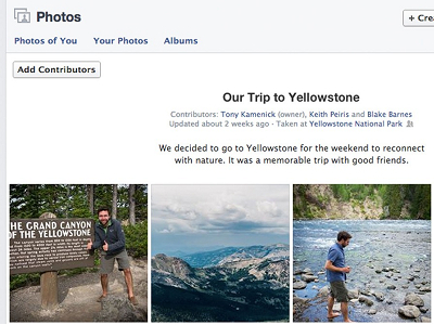 Facebook 測試共享相簿 Shared Photo Albums 功能，讓朋友一起上傳照片