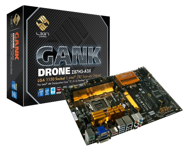 精英推出全新風貌L337電競主板GANK DRONE Z87H3-A3X，完美進化Intel®第四代晶片效能與技術