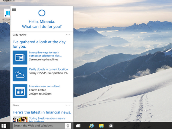 Windows 10 版 Cortana 語音助手實測，及研究微軟版的Google Now資訊卡片怎麼用？