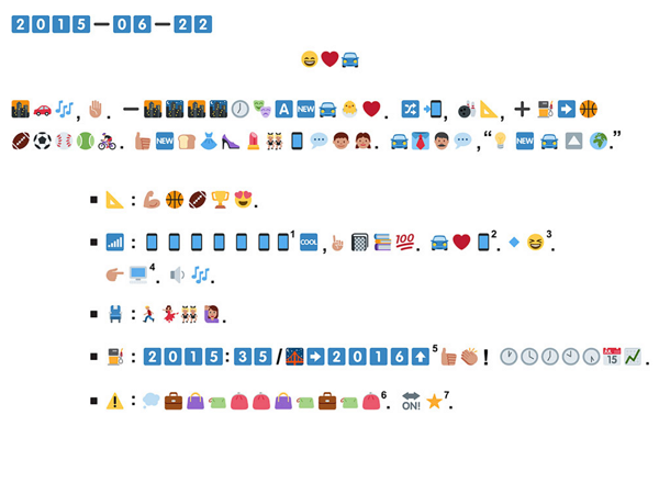 雪佛蘭汽車用emoji 表情寫了一篇新聞稿，求神人翻譯！