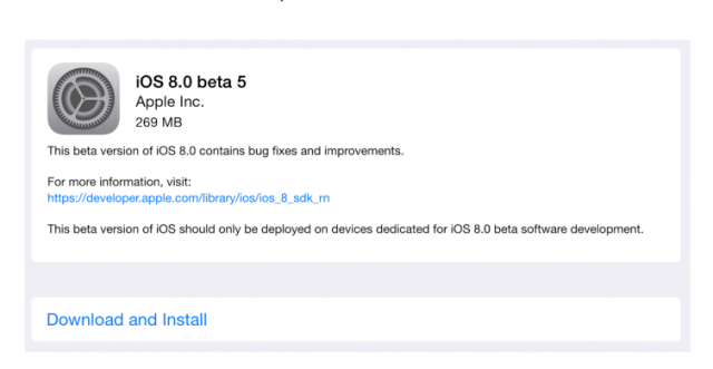 蘋果釋出iOS 8 beta 5版本，Health功能增強與介面微調