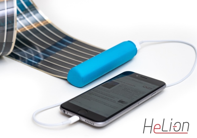 搭載可撓式太陽能電池，HeLi-on行動電源能量無止盡