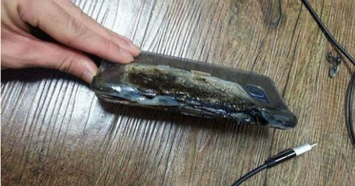 三星 Note 7 傳出全球首「炸」意外，螢幕燒掉一半