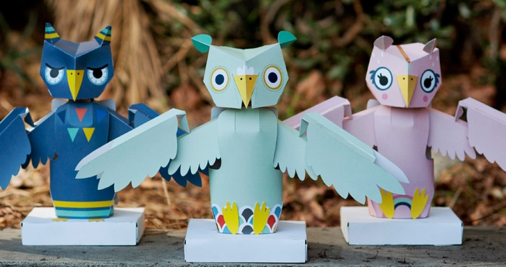 機器人套件也能很漂亮，用紙板製作的Oomiyu貓頭鷹