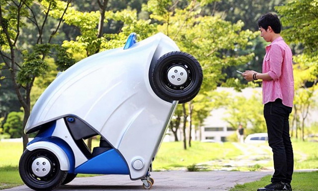 韓國高科院研發的折疊電動汽車 Armadillo-T：縮起來比 Smart Fortwo還短上一公尺