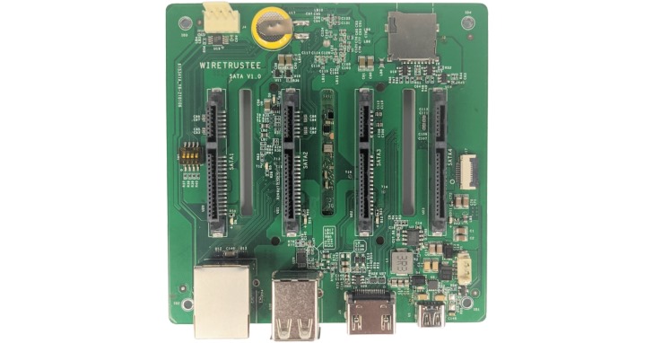 Wiretrustee推出Raspberry Pi 4運算模組擴充板，最多可連接4組SATA硬碟