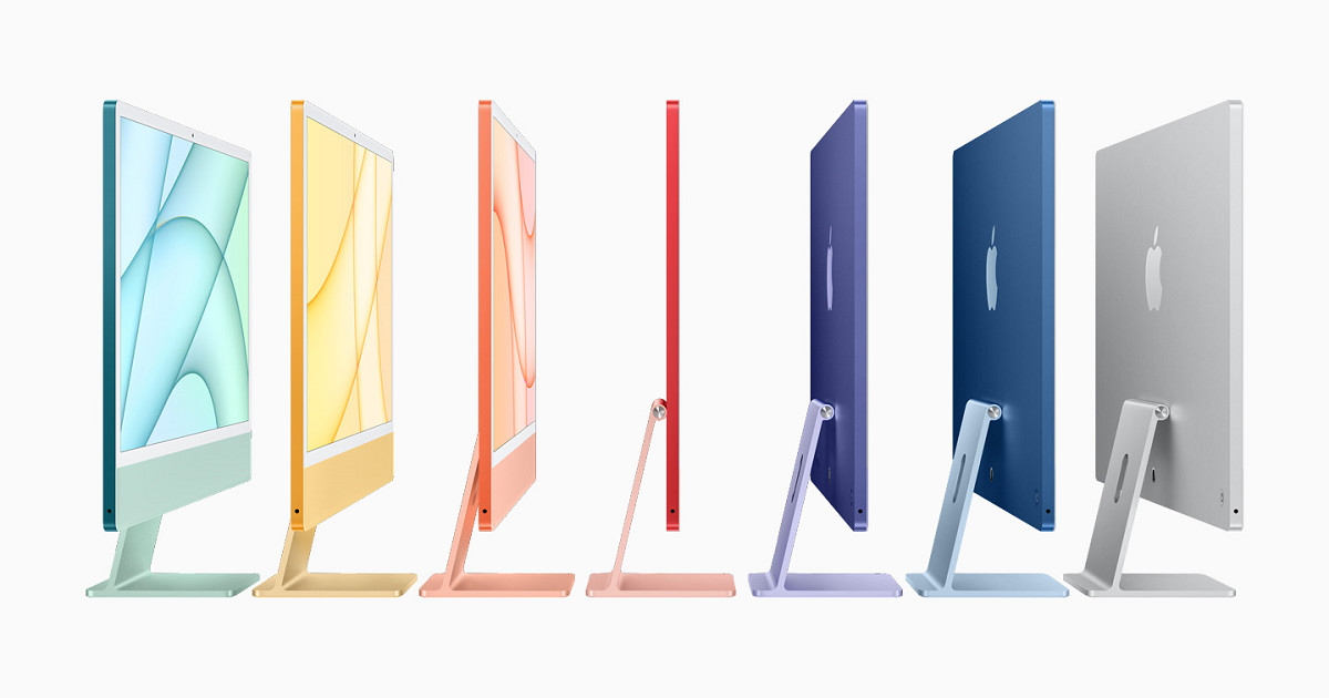 Apple iMac 超輕薄僅11.5mm!24 吋 4.5K 螢幕搭載 M1 SoC,七色可選售價39,900 元起