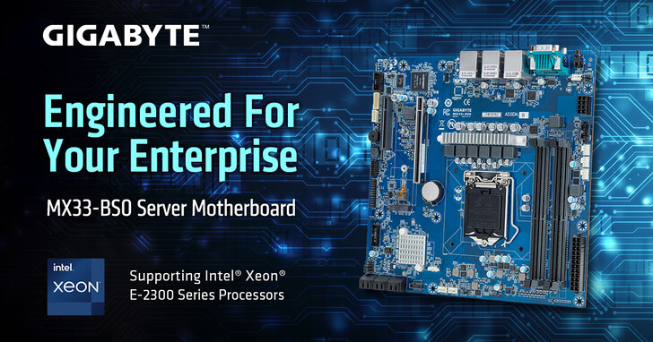 技嘉科技推出全新入門級伺服器主機板支援Intel® Xeon® E-2300處理器系列