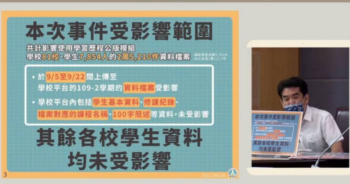 教育部就2.5萬筆學習歷程檔案遺失道歉，宣布補救措施並將究責