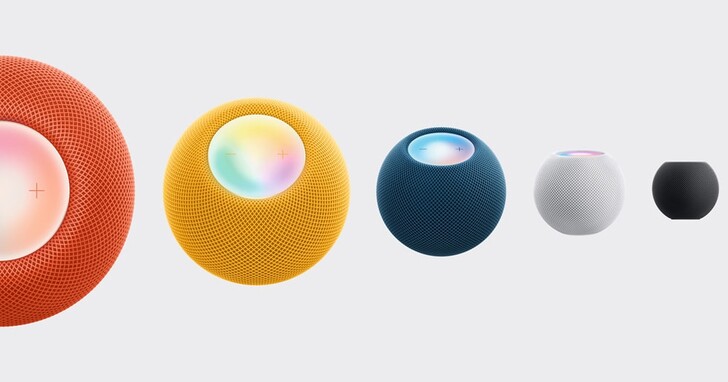 彩色的 HomePod mini 開賣了！黃、橙、藍三色可選，售價 3,000 元。