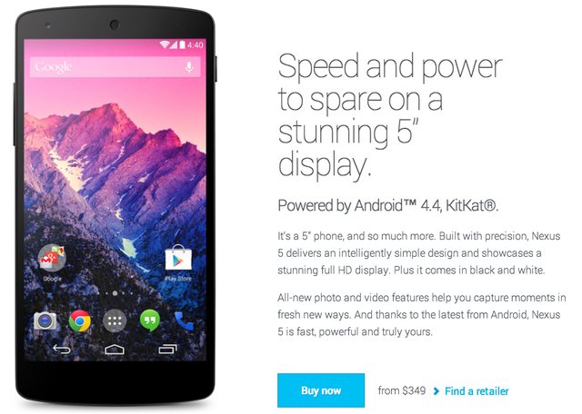 Nexus 5 與Android 4.4 KitKat 正式發表，台灣預計11 月開賣| T客邦