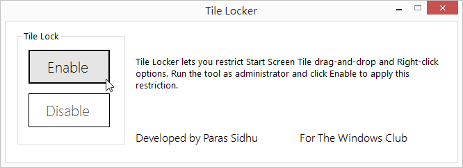Show Lock In. User Tile Menu 用 Tile Locker for Windows 8 鎖定開始畫面以免被惡意修改 | T客邦