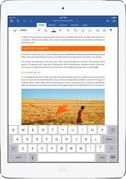 Office for iPad 正式登場，iOS、Android 手機版 Office Mobile 開放免費使用