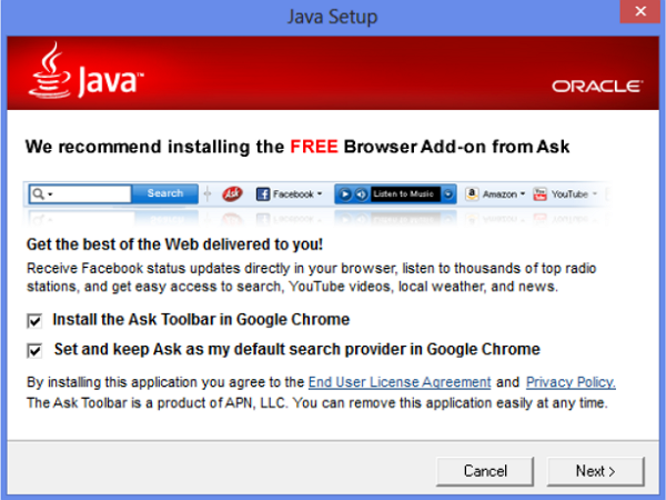 現在mac上要使用java 終於也能免費附送ask Com廣告軟體 T客邦