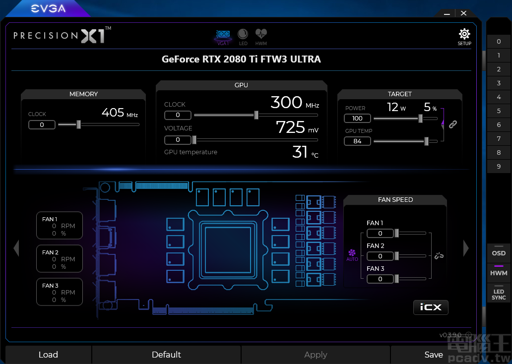 Precision X1 软体主色调为霓虹紫,GPU 分页席卷绝大局部功用
