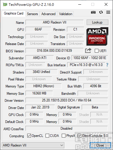 消費市場7nm 先進製程、16GB 大容量，AMD Radeon VII 顯示卡效能實測