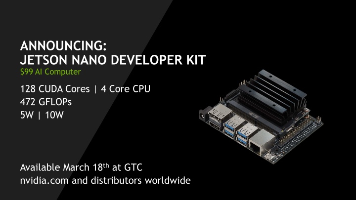 NVIDIA推出更輕量的AI電腦,美金99元的Jetson Nano開發平台更適合邊緣裝置 | T客邦