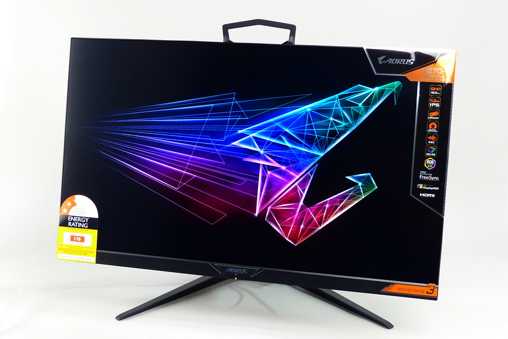 AORUS FI27Q-P採用IPS 2560 x 1440解析度面板，並同時支援HBR 3，最高更新頻率支援165Hz，亦支援10bit色深（8bit＋FRC驅動）、HDR等影像傳輸內容。