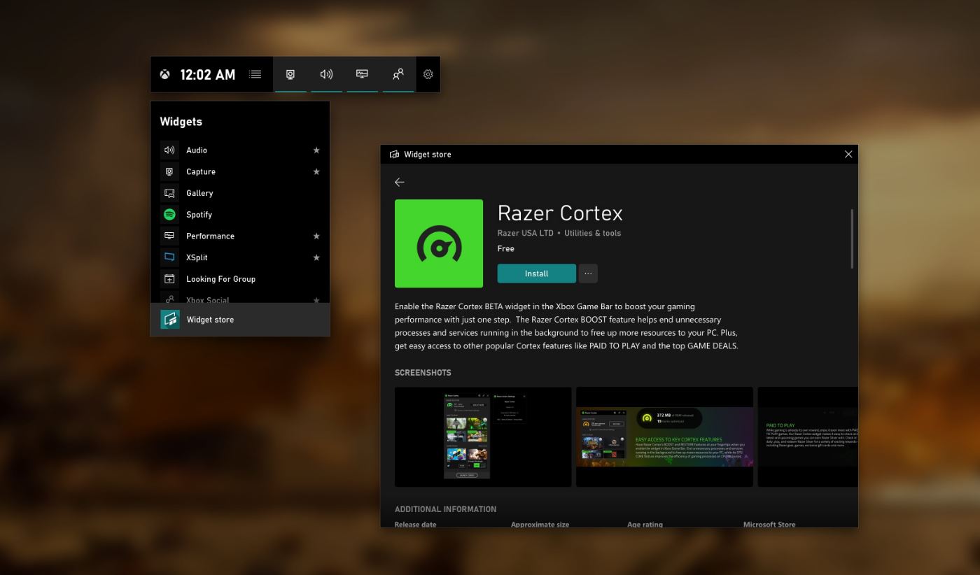 Иксбокс гейм бар. Razer Cortex. Xbox game Bar. Widget в играх это.