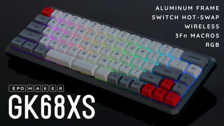 GK68X是把65%布局的小尺寸鍵盤。