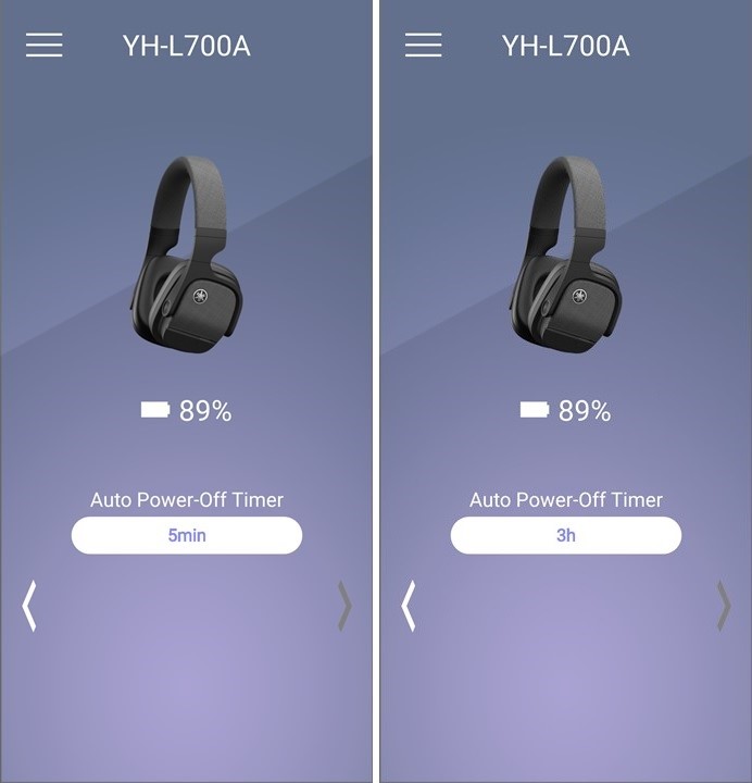 YH-L700A 還內建了自動關閉電源的節電功能，出廠預值是關閉，當開啟後，用戶可選擇最 5 分種，最長 3 小時沒有任何音訊輸入時，耳機即自動關閉，達到省電效果。