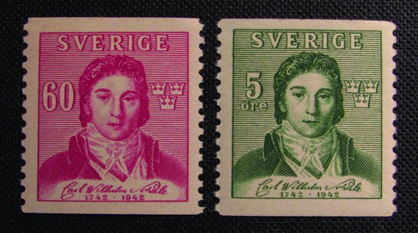 印著舍勒像的瑞典郵票。圖片來源：doi.org/10.1007/978-3-030-49194-9_3