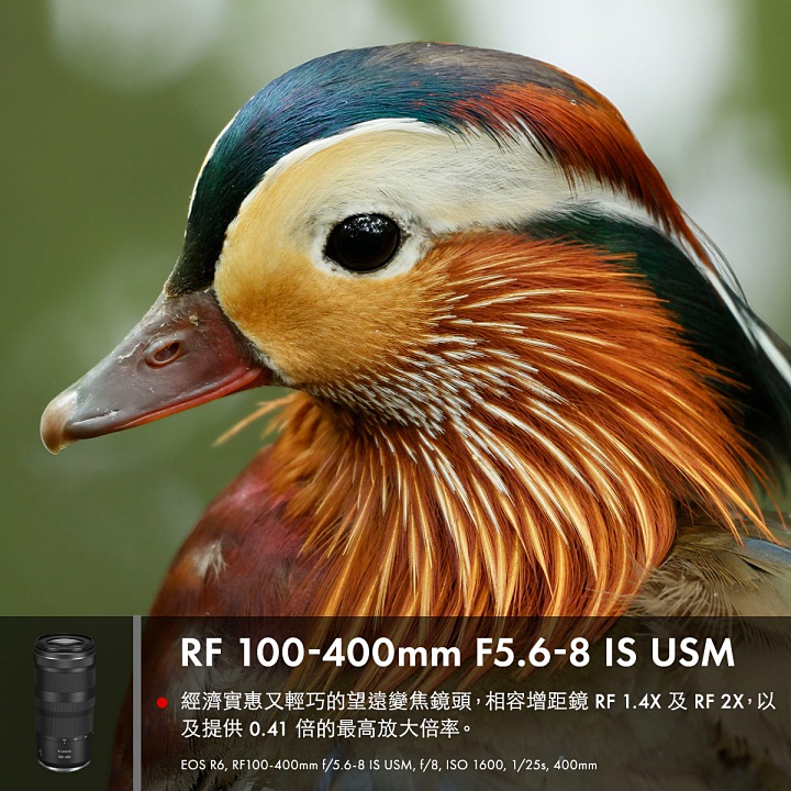 Canon 推出輕巧經濟長砲RF 100-400mm F5.6-8 IS USM 只要18,900 元| T客邦