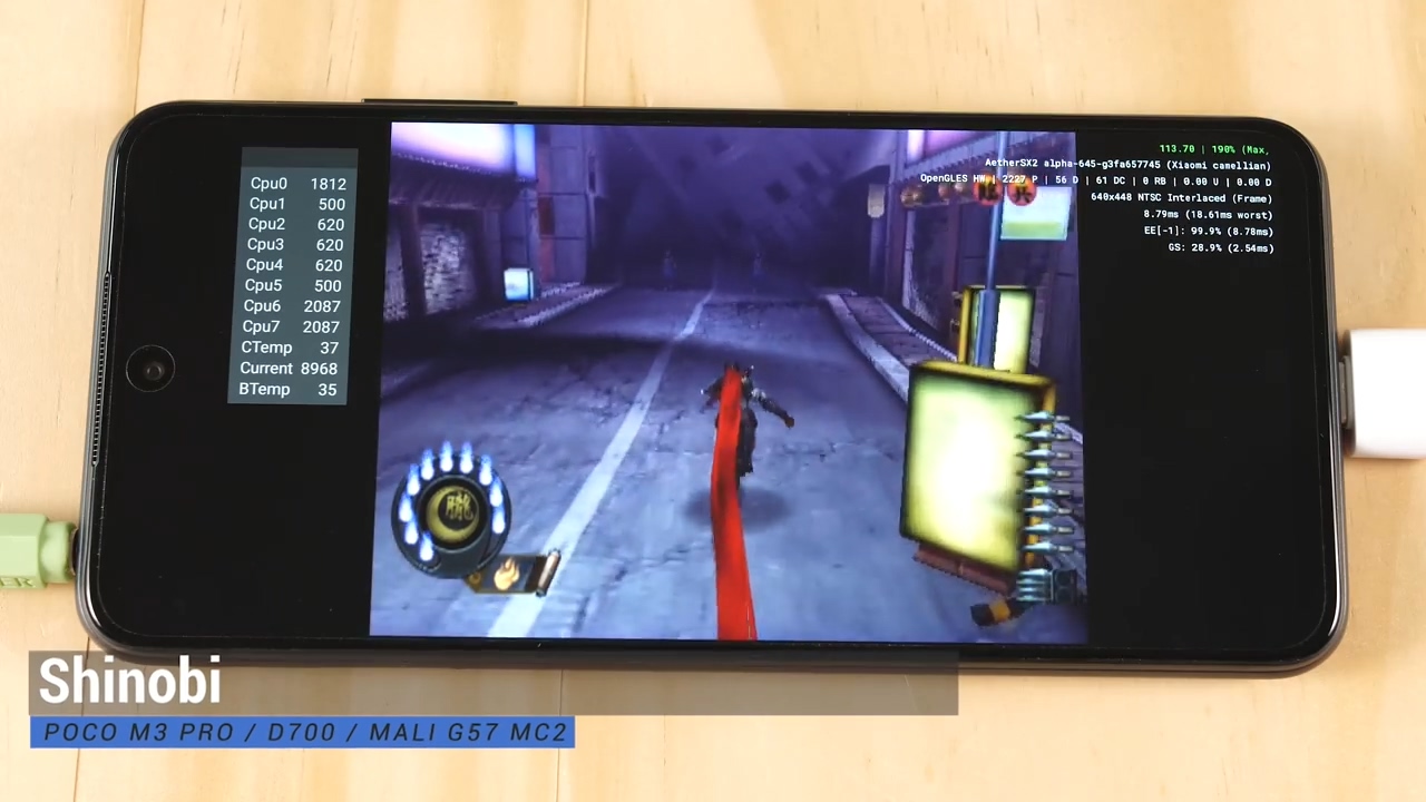 載MediaTek Dimensity 700 SoC的小米POCO M3 Pro智慧型手機就能流暢執行PlayStation 2遊戲。