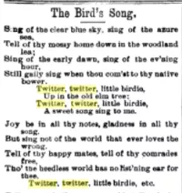 1880年的一本詩集用twitter一詞形容鳥叫