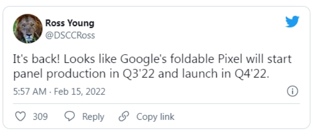 傳Google摺疊手機Foldable Pixel「Notepad」又復活，有望在第4登場
