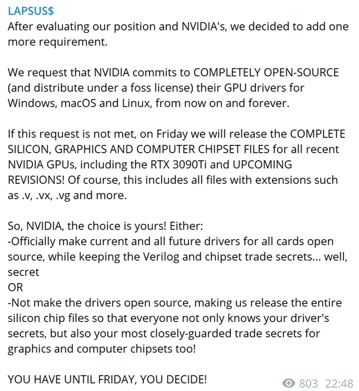 客公開威脅NVIDIA：驅動程式必須開源，否則走著瞧