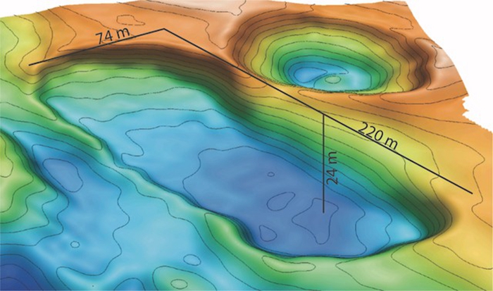 研究人員在北極海底發現直徑達數百英呎的巨大「天坑」