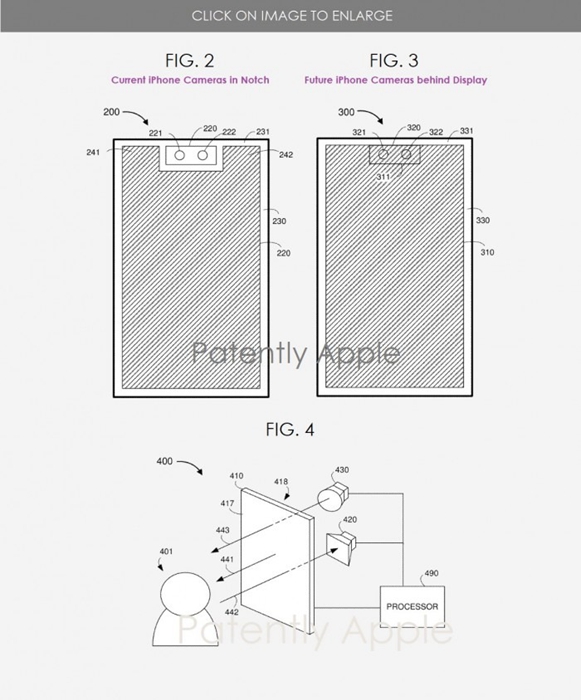 蘋果螢幕下隱藏式鏡頭新專利曝光，iPhone告別瀏海又進一步