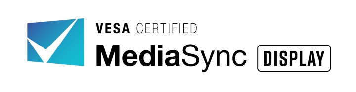 The VESA-certified MediaSync Display badge is designed for jitter-free media playback monitors that support all international broadcast video formats. Since the badge's product certification focuses on jitter-free displays rather than high frame refresh rates, performance is not provided Level designation.