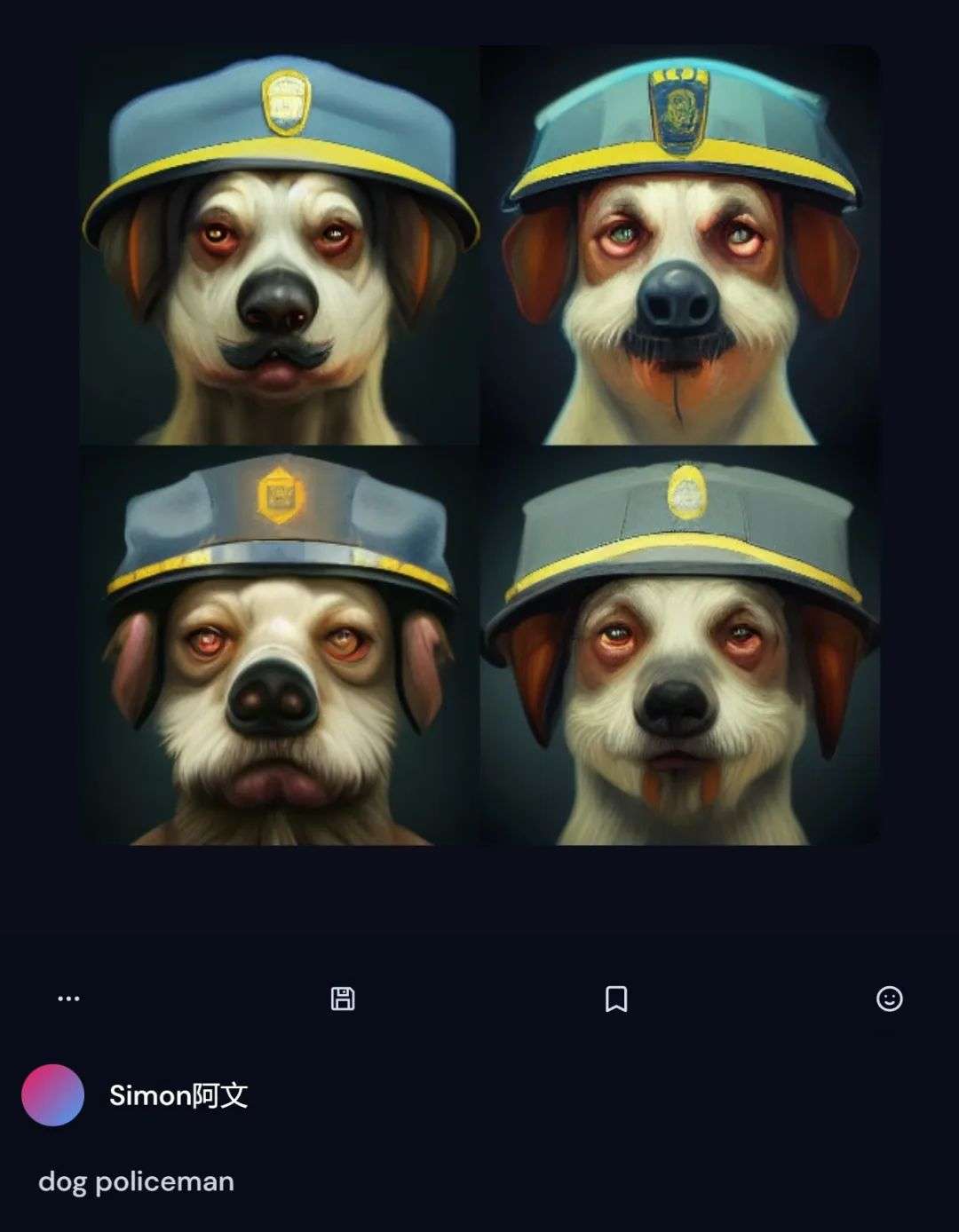 Generate 4 puppy police officers in one minute丨Made with Midjourney