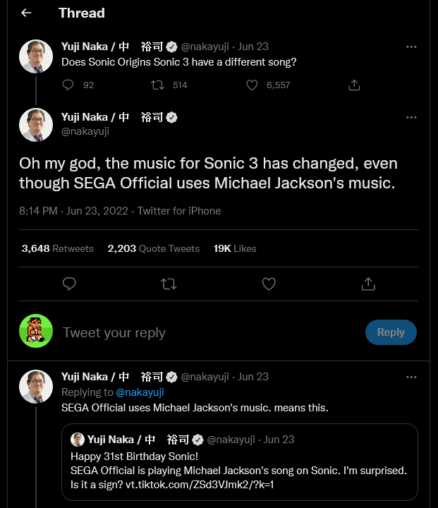 裕司的Twitter推文引起玩家們的熱烈討論，相信也會讓遊戲配樂是否由Michael Jackson製作的論持續延燒。
